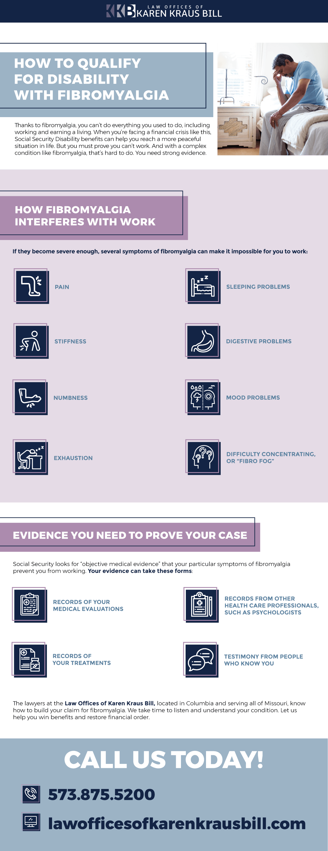 This is the How to Qualify for Disability with Fibromyalgia infographic